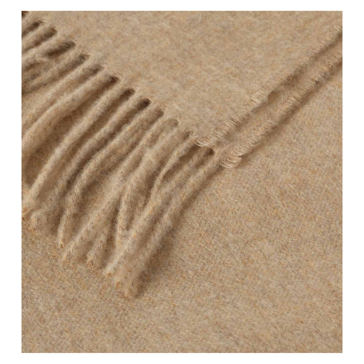 Johnstons of Elgin Plain Throw in Oatmeal — detail