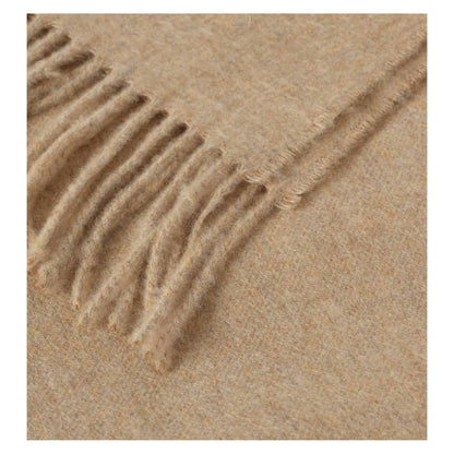 Johnstons of Elgin Plain Throw in Oatmeal — detail