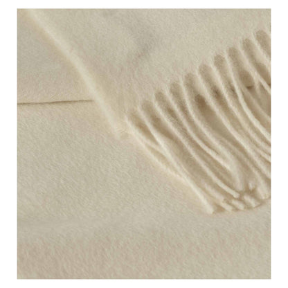 Johnstons of Elgin Plain Throw in White — detail