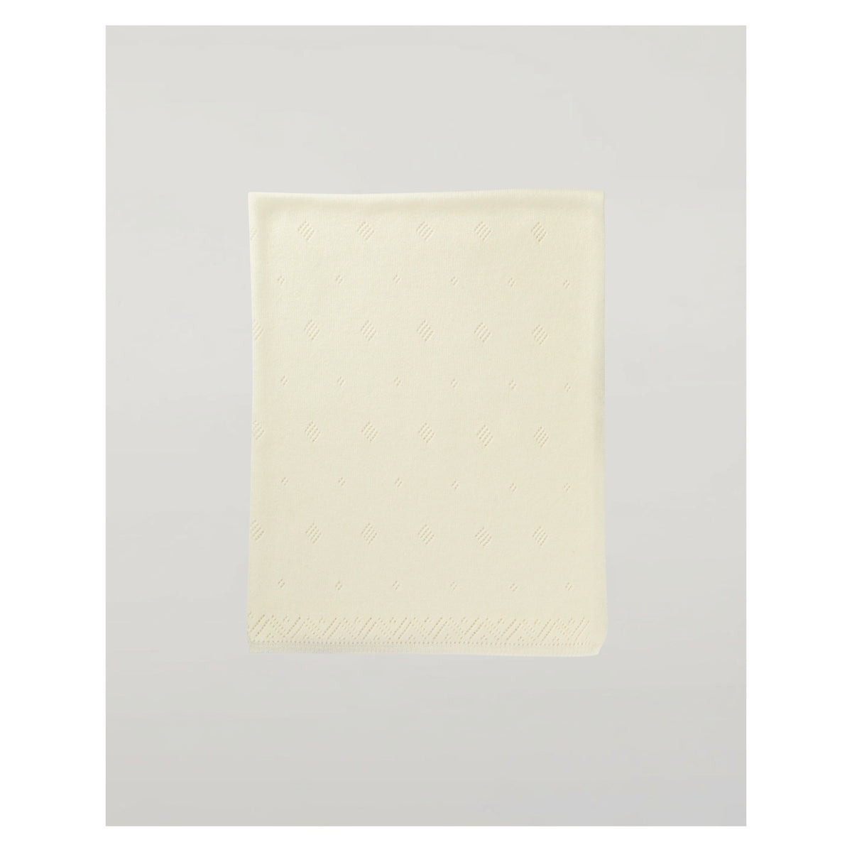 Johnstons of Elgin Pointelle Cashmere Baby Blanket in White