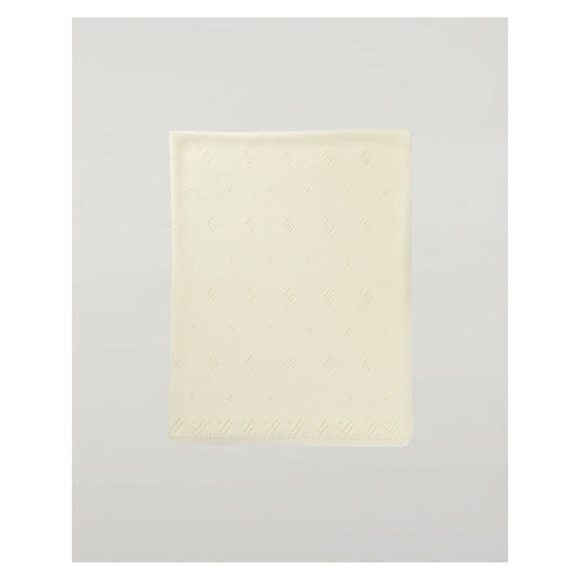 Johnstons of Elgin Pointelle Cashmere Baby Blanket in White