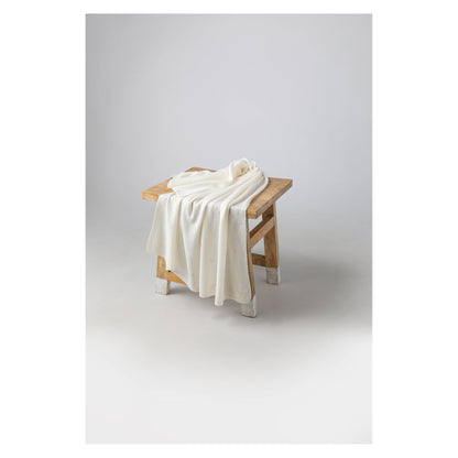 Johnstons of Elgin Pointelle Cashmere Baby Blanket in White — view 4