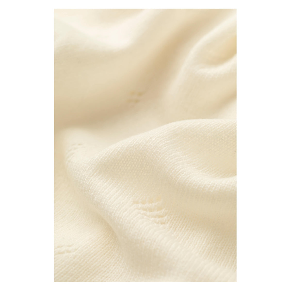 Johnstons of Elgin Pointelle Cashmere Baby Blanket in White — view 5