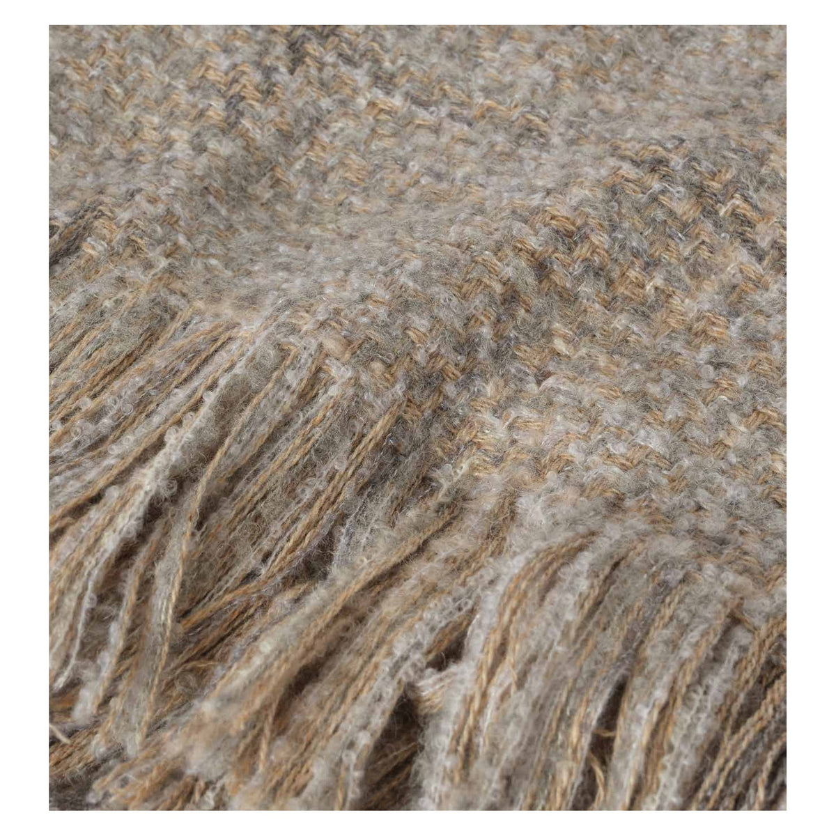 Johnstons of Elgin Luxury Texture Throw in Grey & Natural — detail