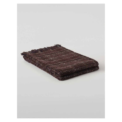 Johnstons of Elgin Luxury Texture Throw in Peat & Navy
