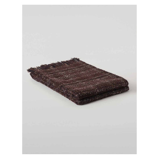 Johnstons of Elgin Luxury Texture Throw in Peat & Navy