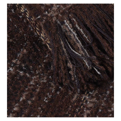 Johnstons of Elgin Luxury Texture Throw in Peat & Navy — detail