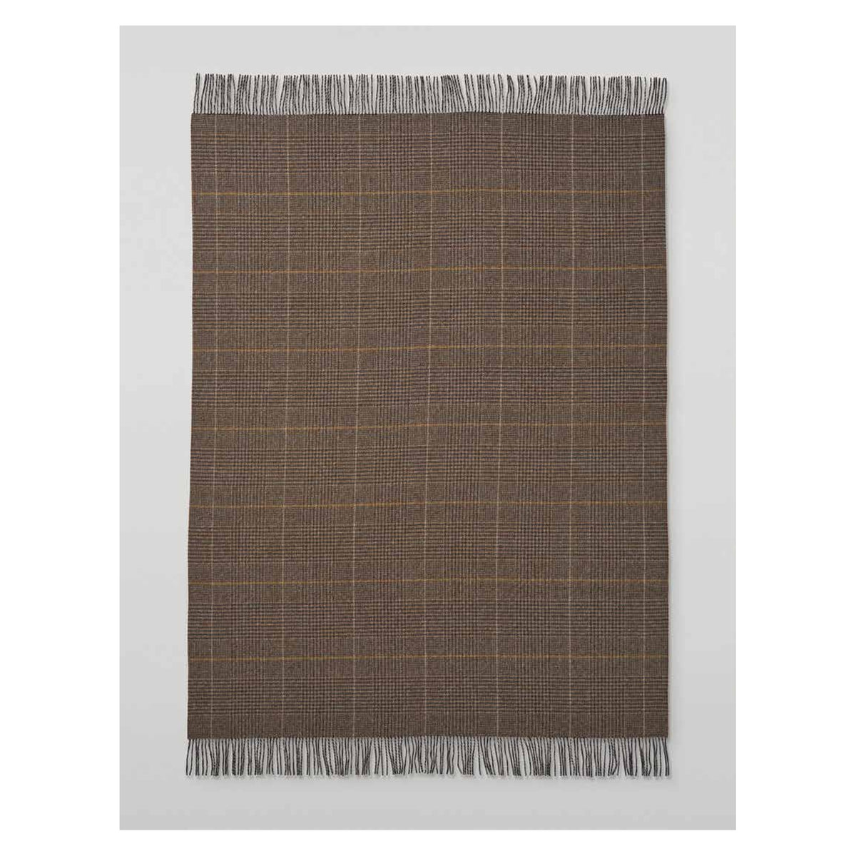 Johnstons of Elgin Tweed Glen Check Throw in Urquhart — laid flat