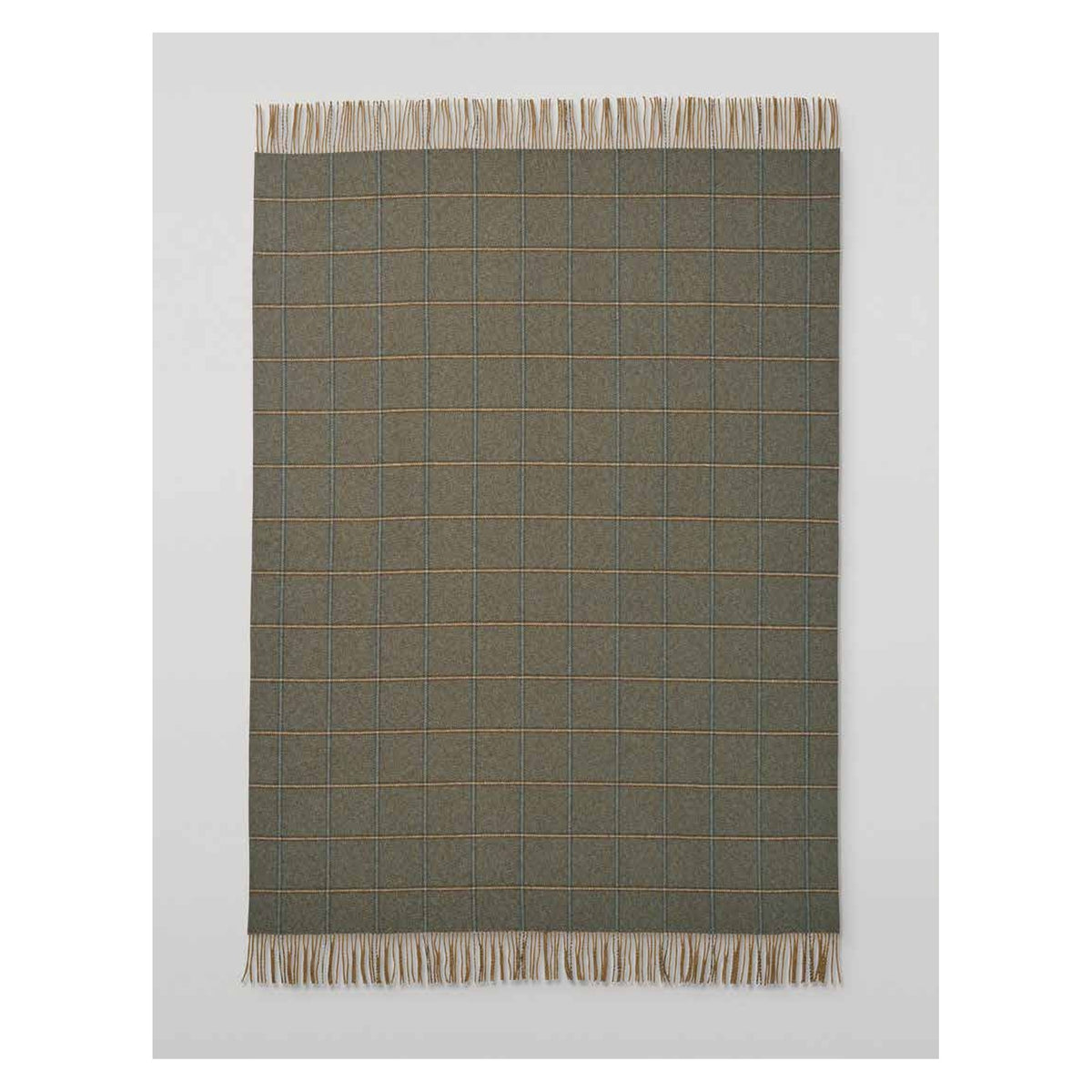Johnstons of Elgin Tweed Glen Check Throw in Windowpane — laid flat