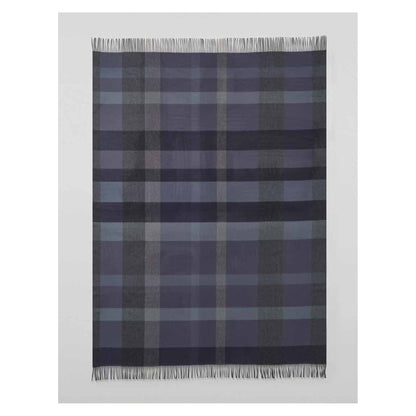 Johnstons of Elgin Umbra Plaid Throw in Scapa — laid flat
