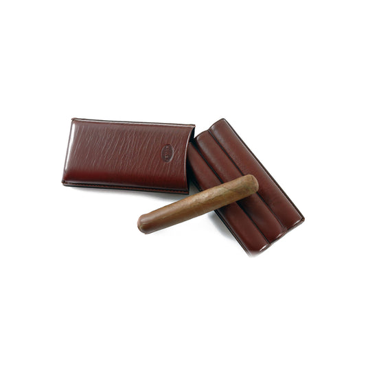 Jemar 458/4 - Classic 4-cigar leather case - Black