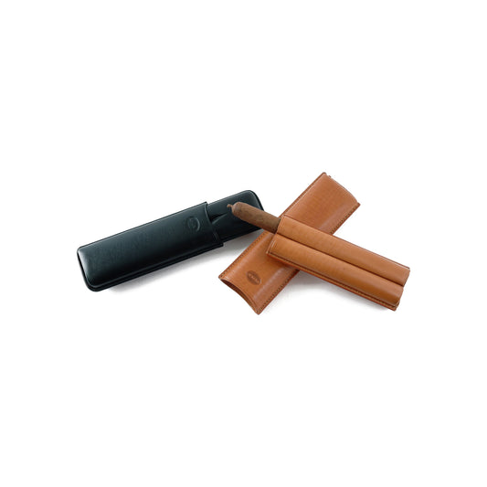 Jemar 463/2 - Classic 2-cigar leather case - Black