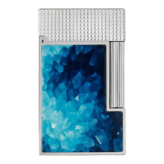 S.T. Dupont Ligne 2 Lighter — Géode Blue & Palladium