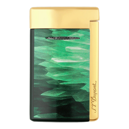 Briquet S.T. Dupont Minijet — Géode vert & or