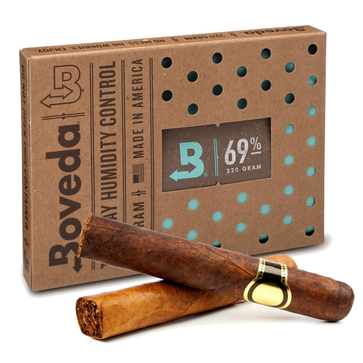 Boveda Size 320 69RH with cigars.