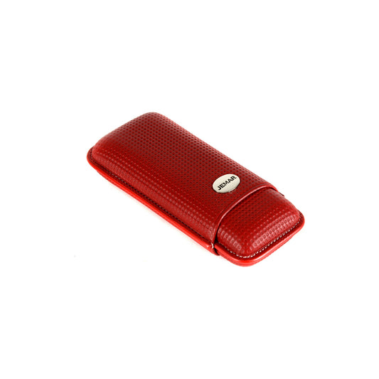 Jemar 464/2 - Silver G 2-cigar leather case - Black