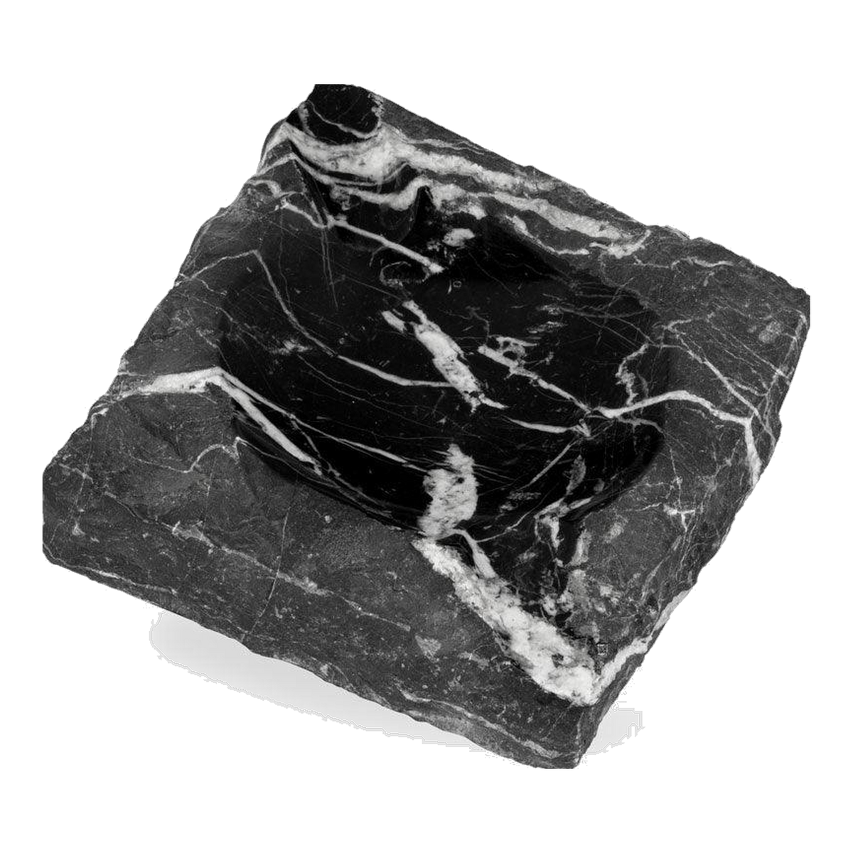 Cendrier en marbre Nero Marquina