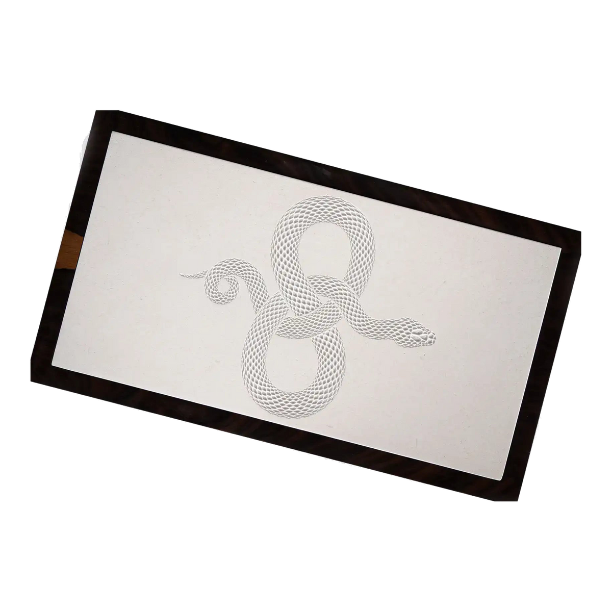Litolite Snake limited-edition desk humidor, Ziricote with hand-carved marble lid