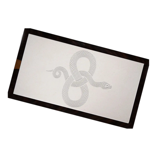 Litolite Snake limited-edition desk humidor, Ziricote with hand-carved marble lid