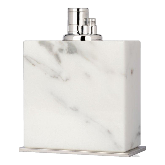 Litolite table lighter in Calacatta Bianco marble with triple-jet flame