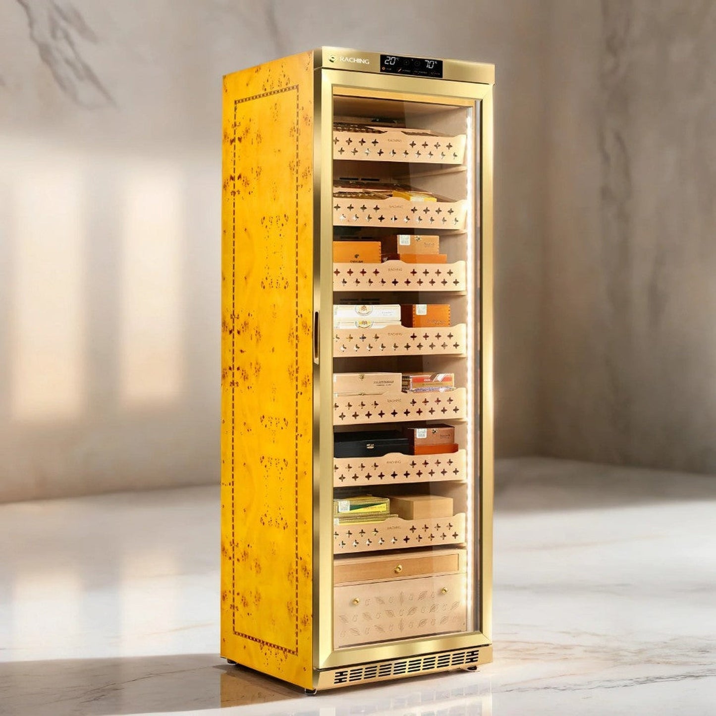 Raching MON3800 A precision cigar cabinet - Gold