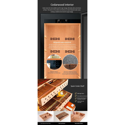 Raching SD 800 Double-Door Combine-Unit Cigar & Wine Cabinet Series - Without Ammonia Removal — view 13