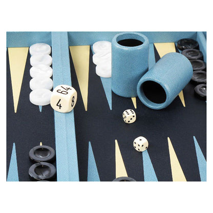 Geoffrey Parker – mallette de backgammon Classe Prestige en cuir avec pions en acrylique – détail