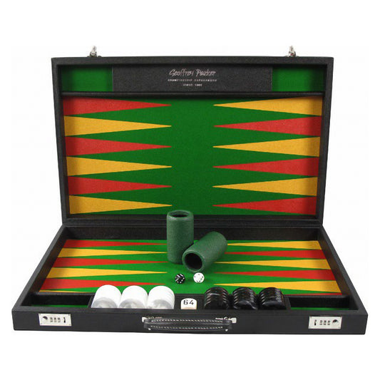 Geoffrey Parker Club Class backgammon attaché with billiard cloth playing field