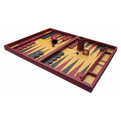 Geoffrey Parker – plateau de table de backgammon Classe Championnat en cuir bourgogne