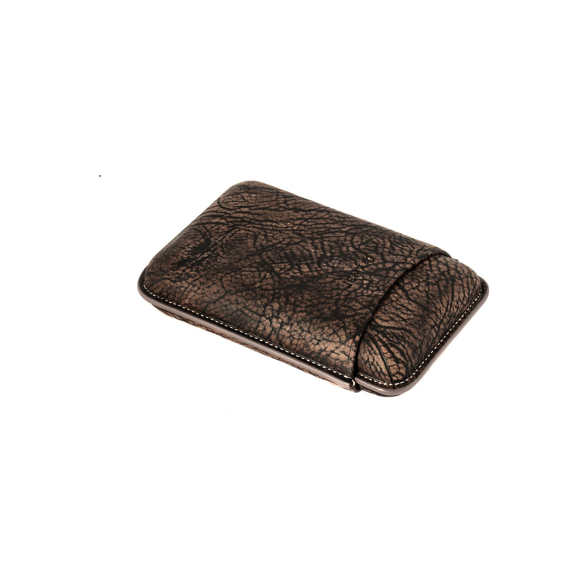Jemar 464/3 Bull Shoulder 3-Cigar Leather Case - Kenia Brown