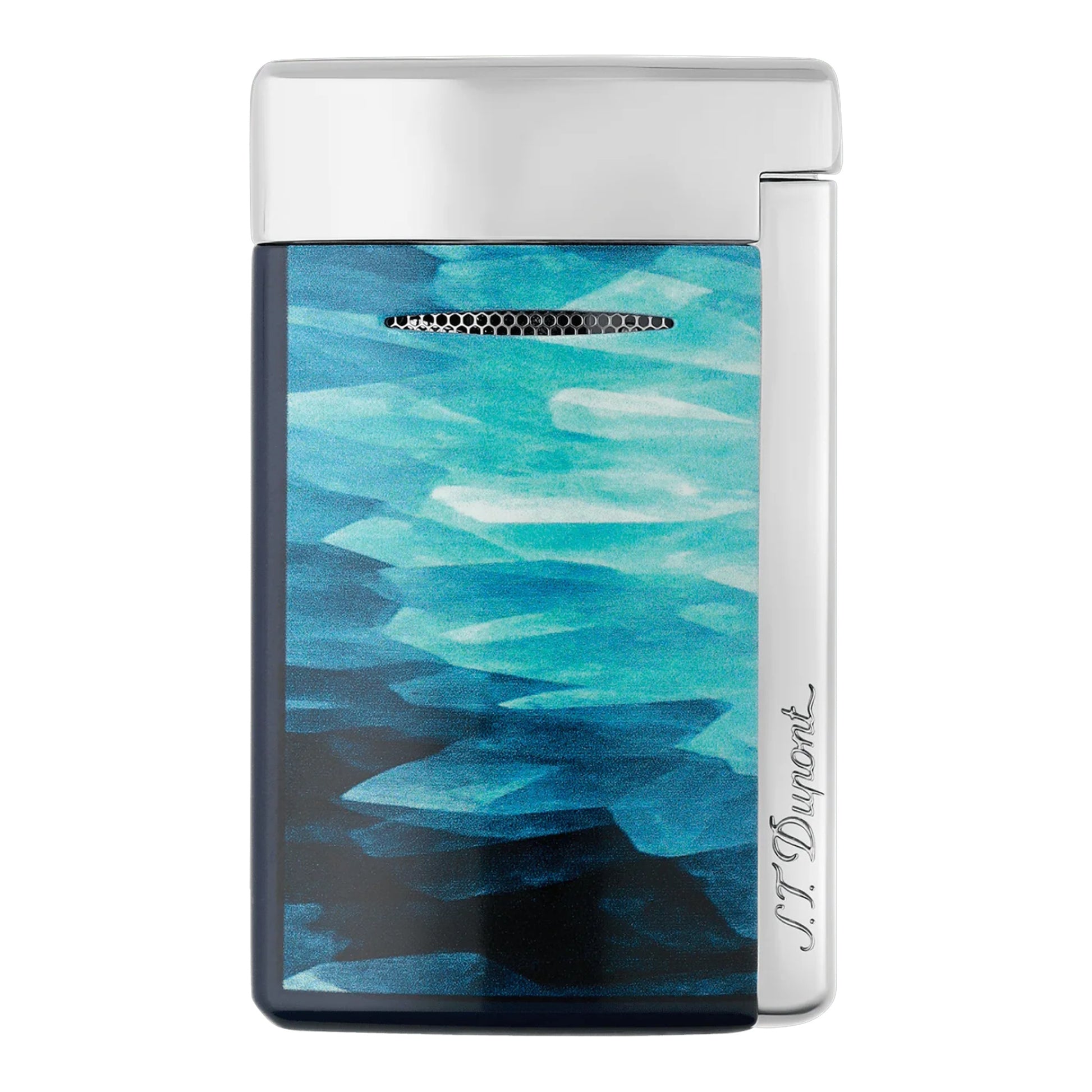 S.T. Dupont Minijet Lighter — Géode Blue & Chrome
