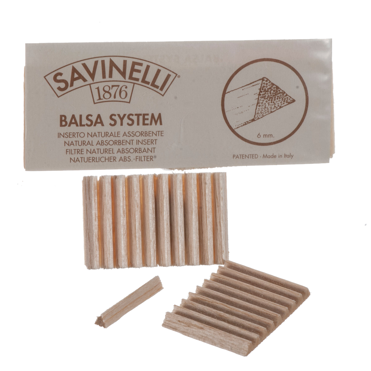 Savinelli Balsa 6MM Wood Filters (20 Pack)