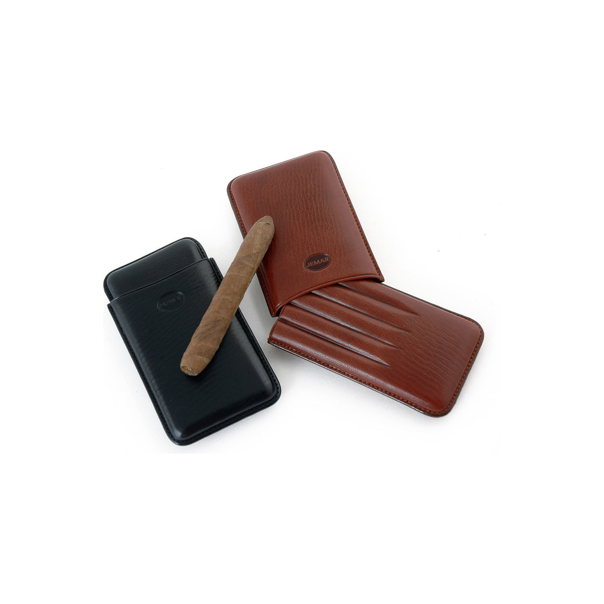 Jemar 471/5 - Classic 5-cigarette leather case - Black