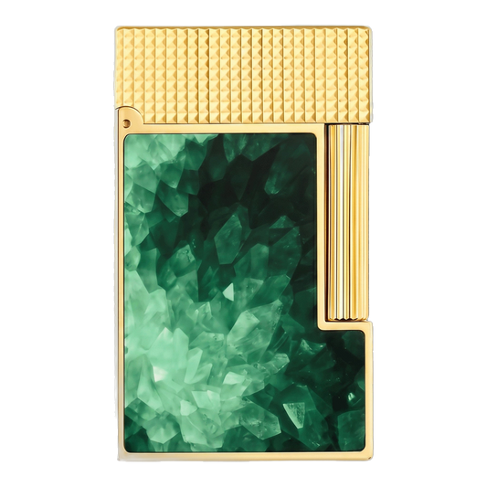 Briquet S.T. Dupont Ligne 2 — Géode vert & or